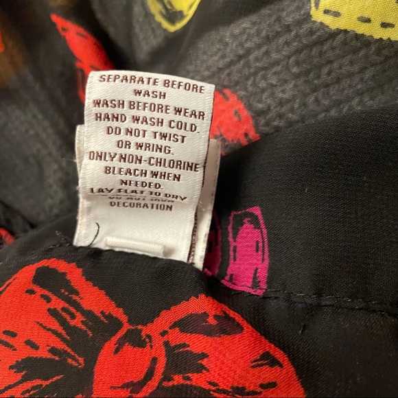 Harajuku Mini Black Primary Color Bow Equality Button Up Collar Sheer Top 4/5 - Picture 2 of 11